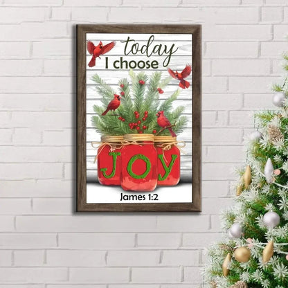 today i choose joy james 1 2 christmas wall art canvas (view 3)