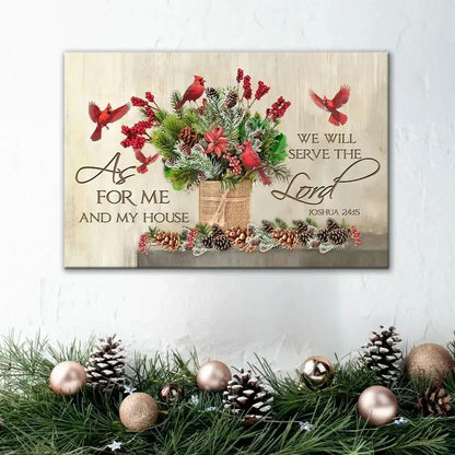 as for me and my house christmas wall art canvas (Landscape) (view 3)