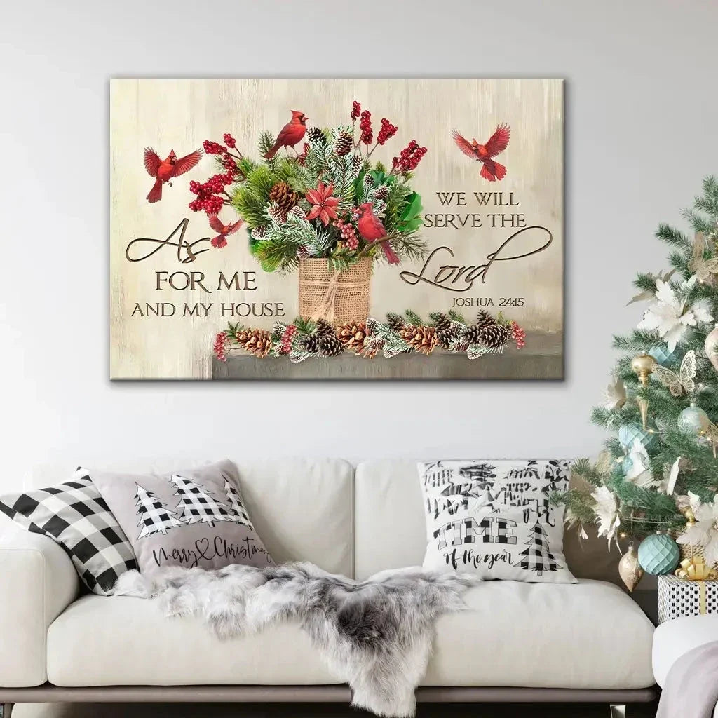 as for me and my house christmas wall art canvas (Landscape) (view 4)