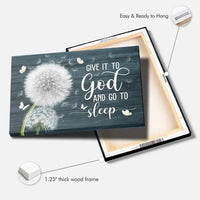 dandelion give it to god and go to sleep christian wall art canvas (Landscape)