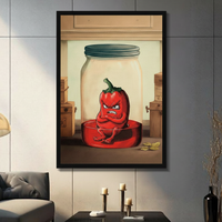 Angry Pepper Jar Funny Cartoon Canvas Art Wall Art
