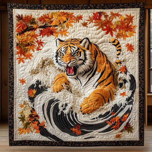Angry Tiger Quilt Blanket