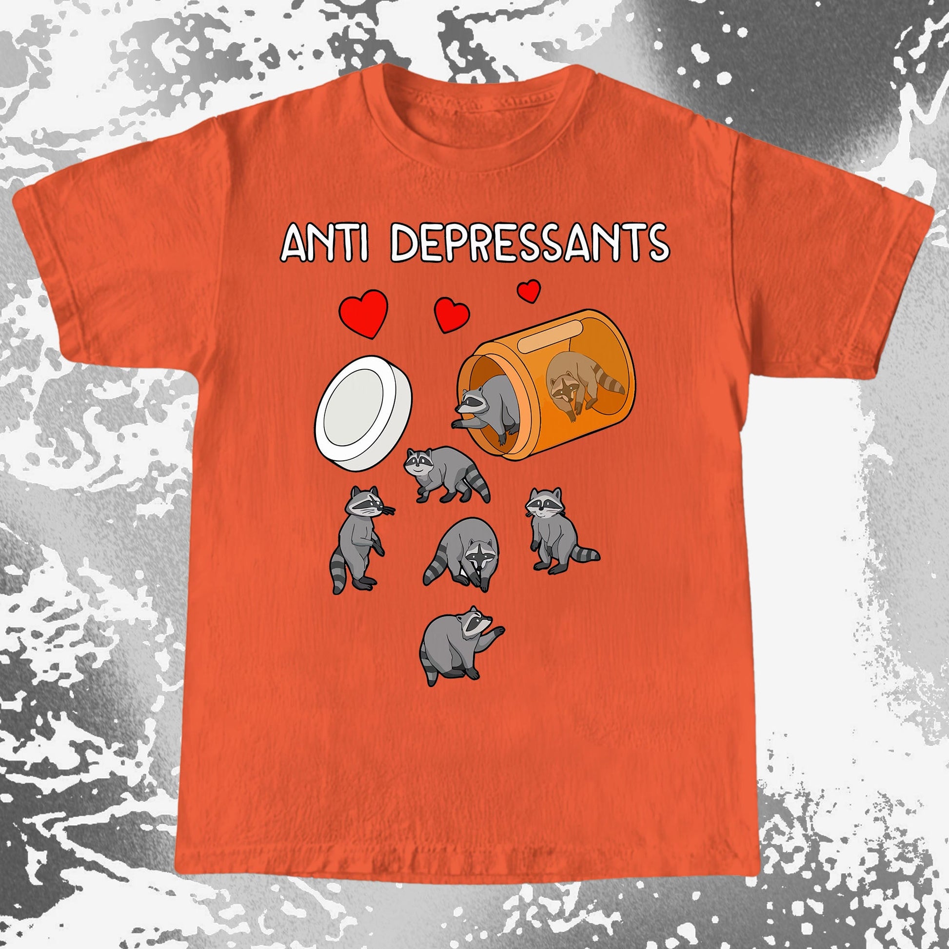 Anti Depressants Raccoon Shirt – Soft Dark Humor Mental Health Art, funny meme tee gift (view 7)