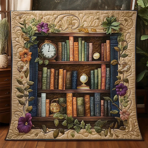 Antique Bookshelf Quilt Blanket