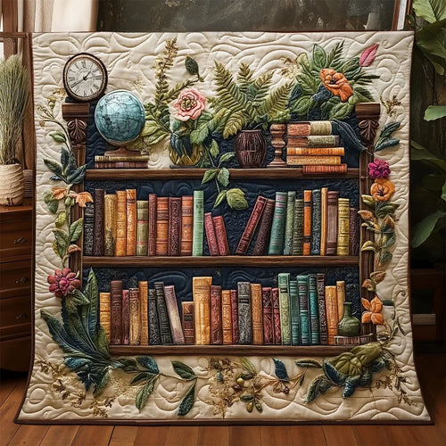 Antique Bookshelf Quilt Blanket
