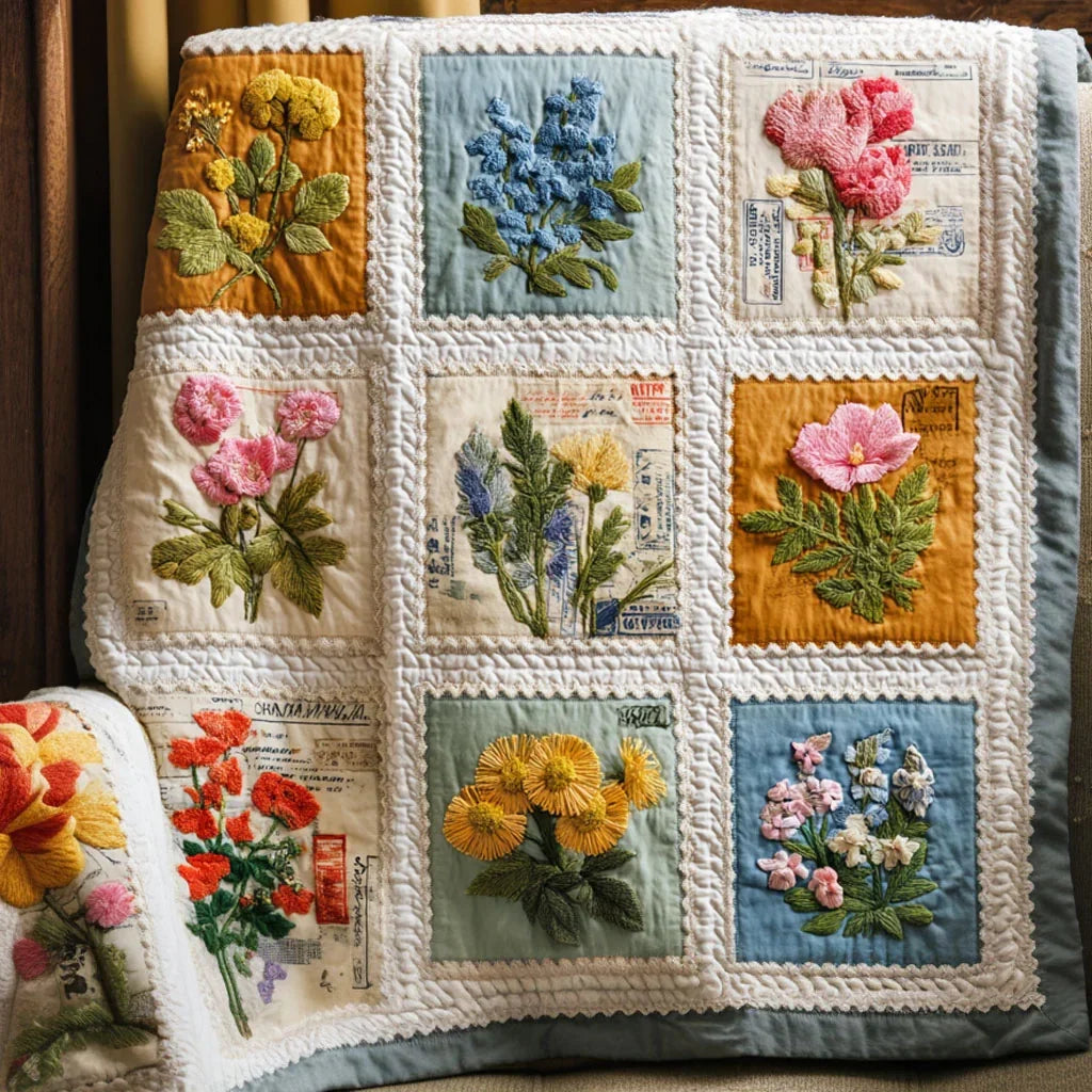 Antique Botanica Quilt Blanket