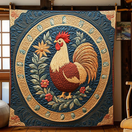 Antique Chicken Quilt Blanket