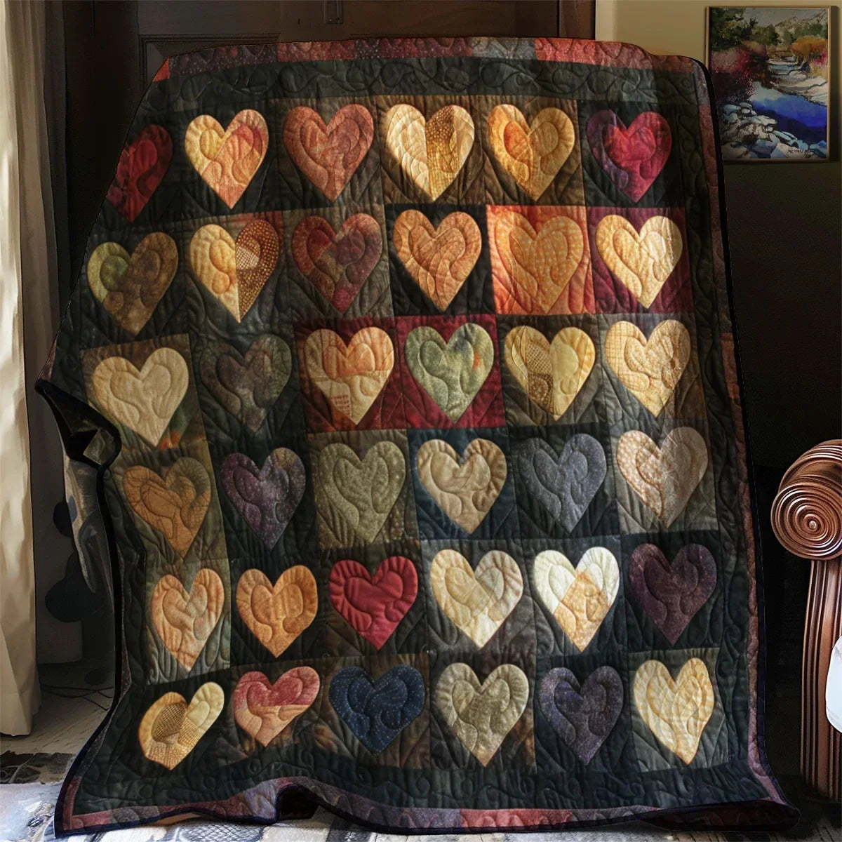 Antique Heartwork Quilt Blanket