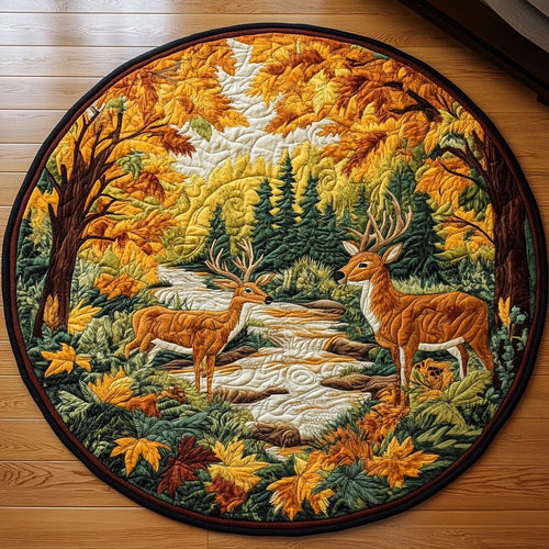 Antlered Majesty Quilted Round Mat