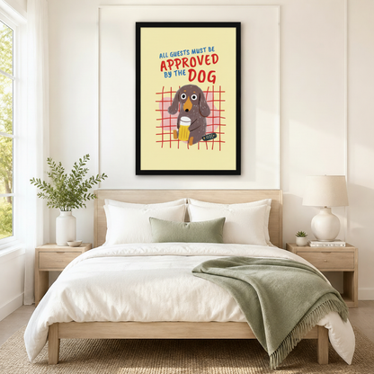 Dog Approved Guests Funny Retro Canvas Art Wall Art