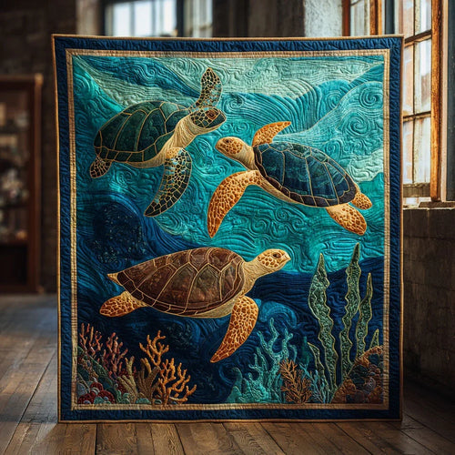 Aqua Journey Quilt Blanket