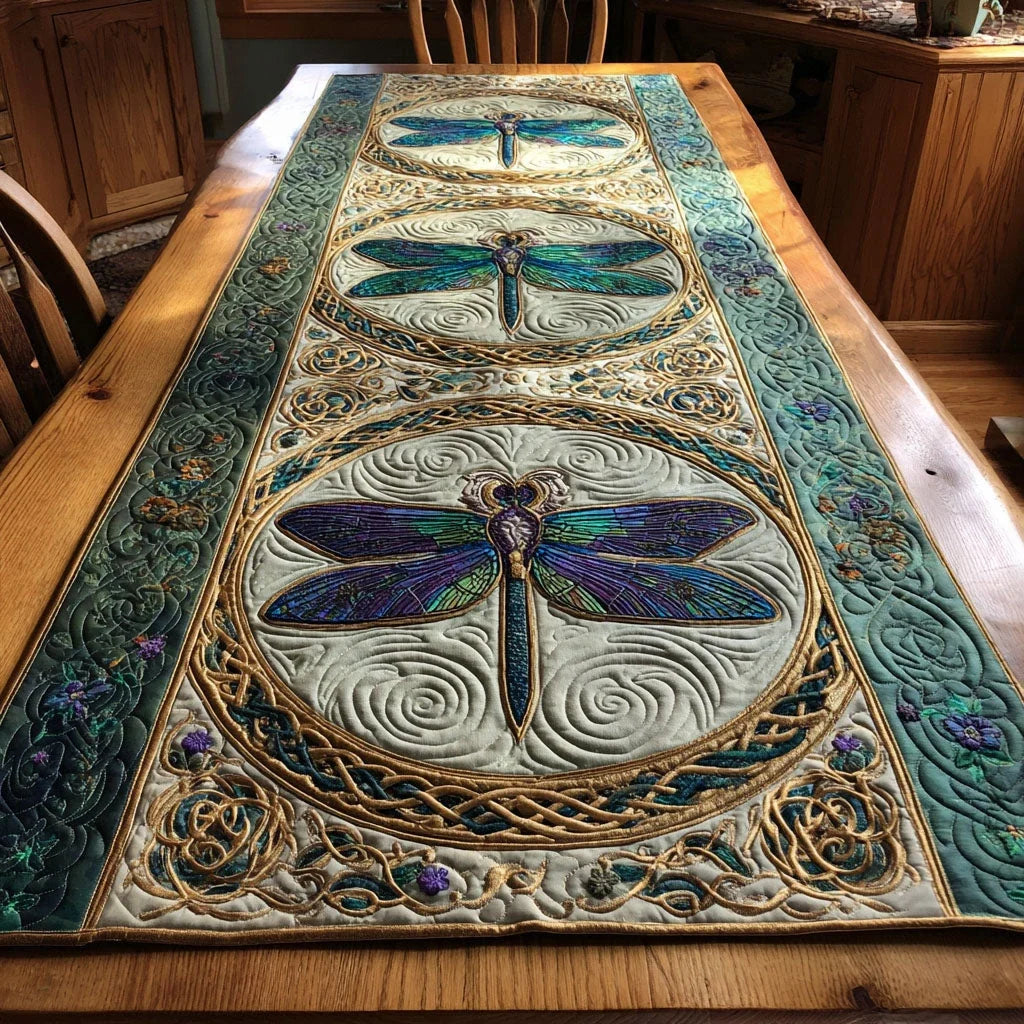 Aqua Realm Quilted Table Runner