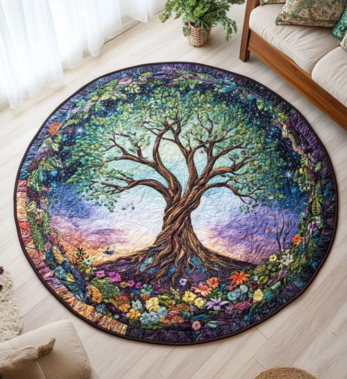 Arboreal Symphony Quilted Round Mat