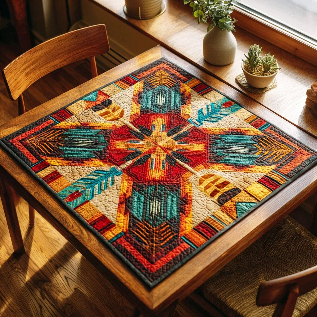 Arrow Path Quilted Table Topper