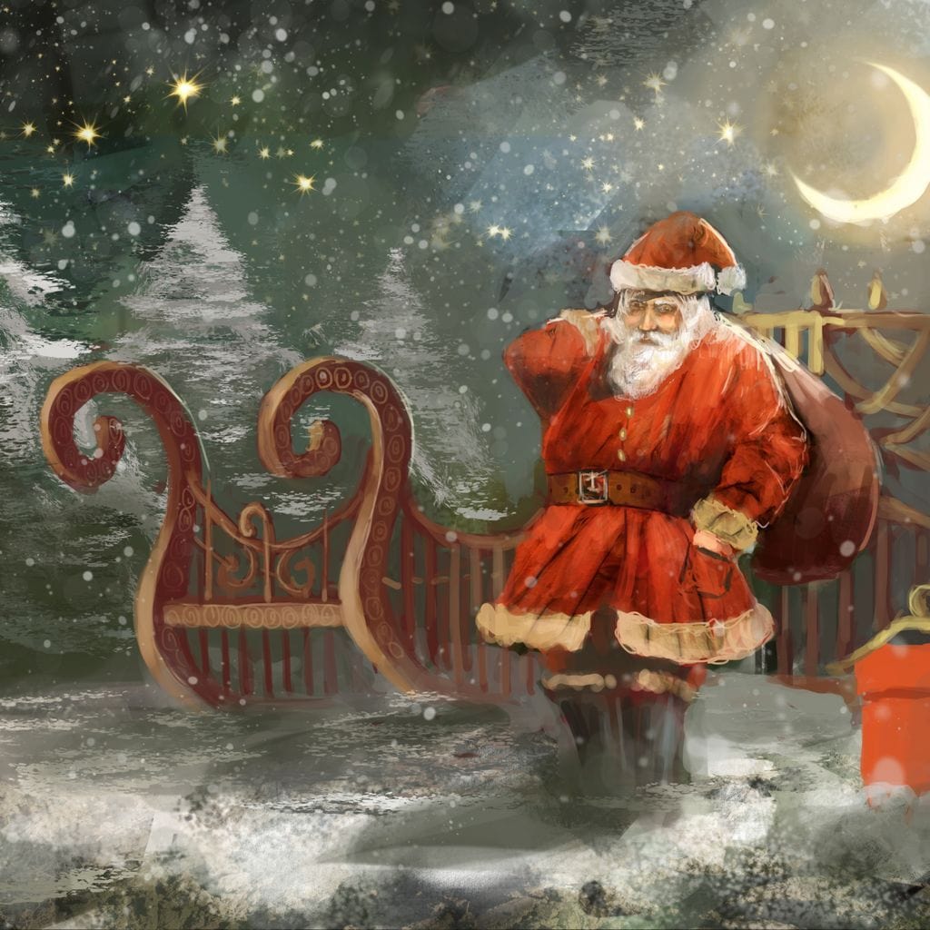 Christmas Night Canvas Wall Art