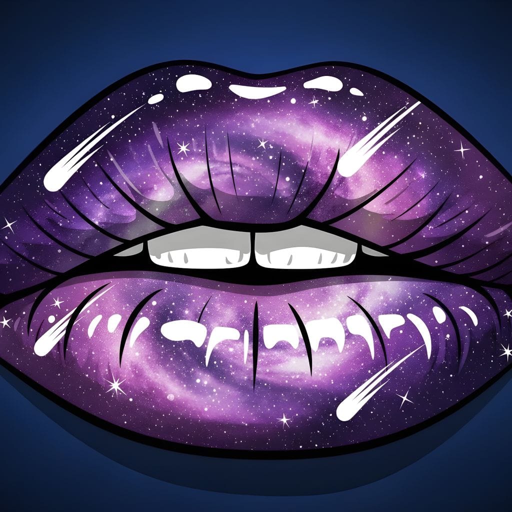 Galactic Kiss Enchantment Canvas Wall Art