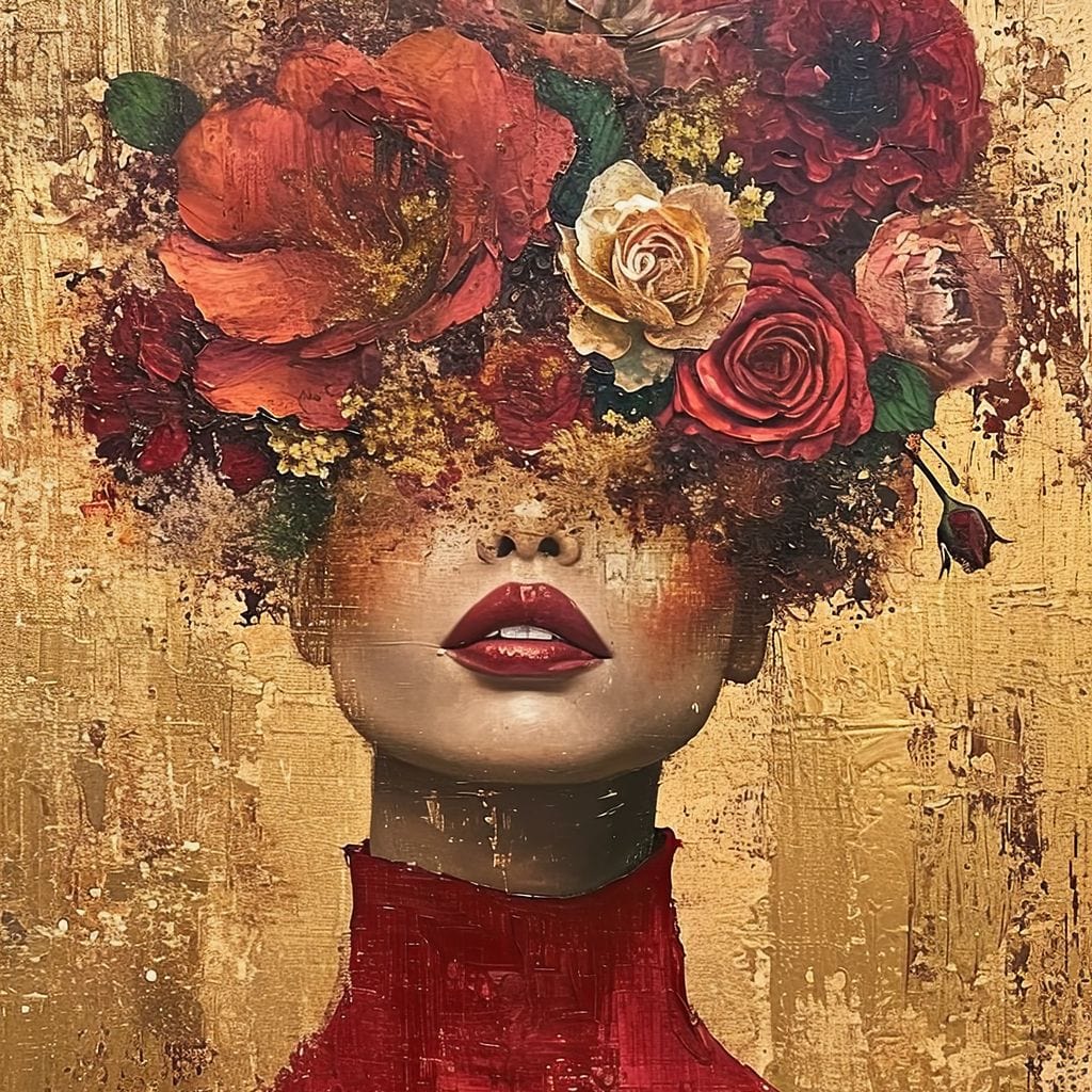 Blossom Crowned Silence Canvas Wall Art