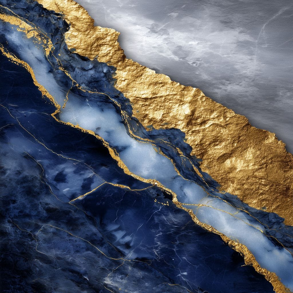 Gilded Midnight Marble Rift Canvas Wall Art