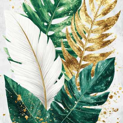 Golden Leaf Rhythm in Nature Canvas Wall Art