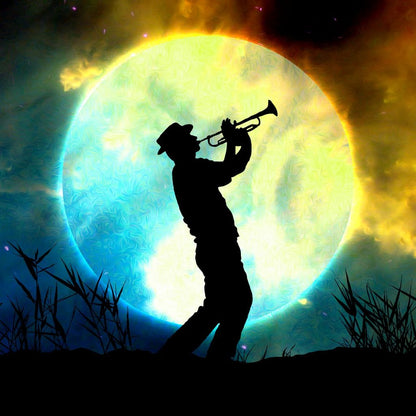 Space Trumpeter Canvas Wall Art