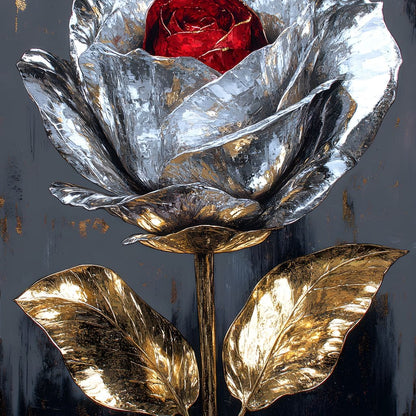 Gilded Petal Enchantment Canvas Wall Art