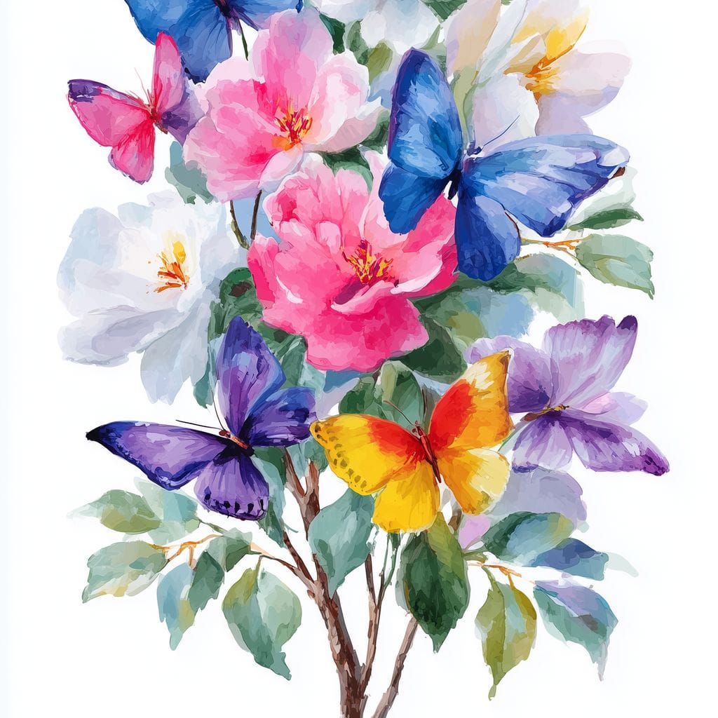 Butterfly Garden Bouquet Sale Canvas Wall Art