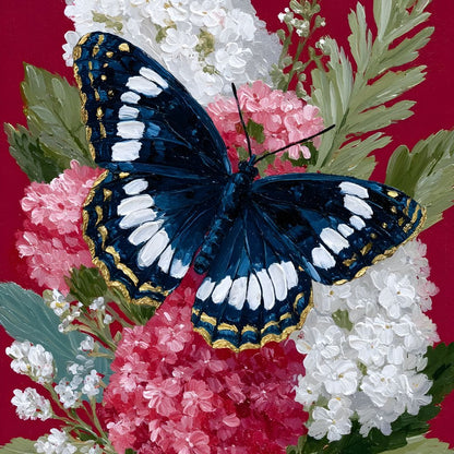 Midnight Butterfly Garden Bouquet Canvas Wall Art
