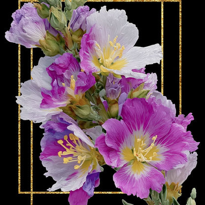 Golden Frame Petal Radiance Canvas Wall Art