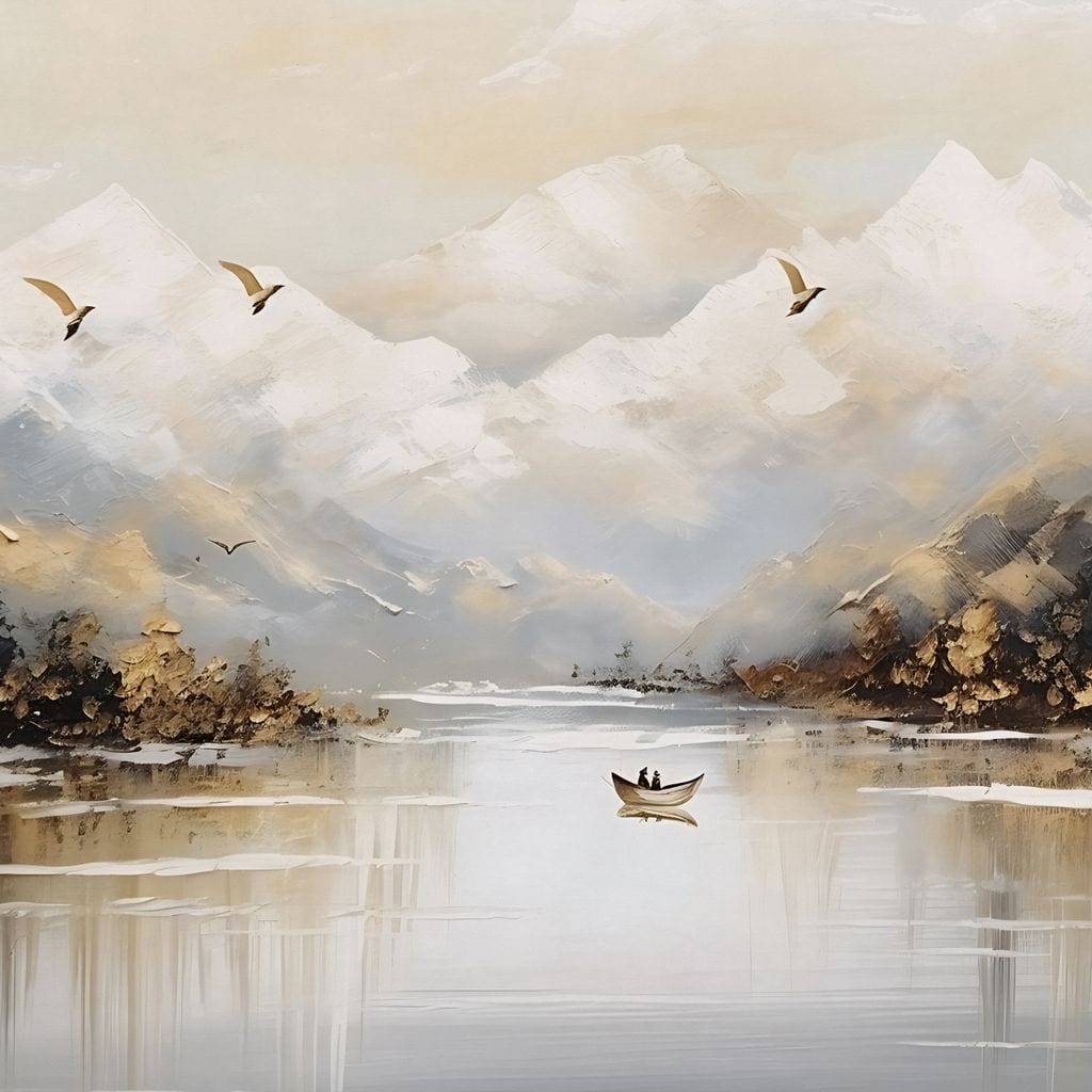 Tranquil Alpine Morning Voyage Canvas Wall Art
