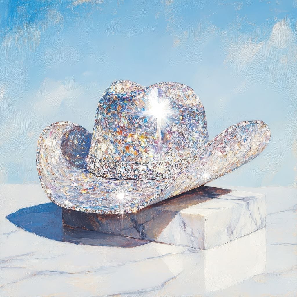 Glistening Cowboy Hat Canvas Wall Art