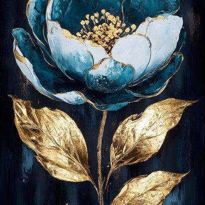 Golden Petal Rebirth Canvas Wall Art