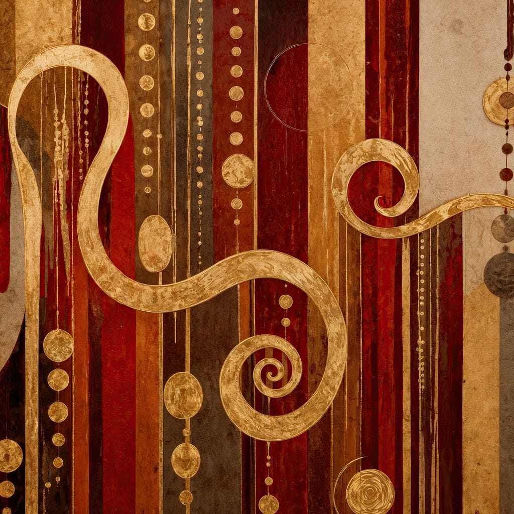 Glimpse of Red and Gold Canvas Wall Art