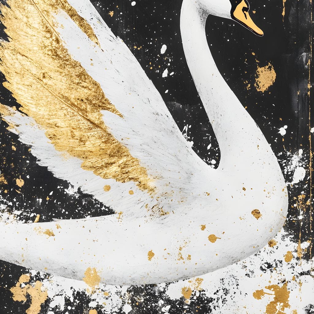 Elegant Graceful Swan Radiance Canvas Wall Art