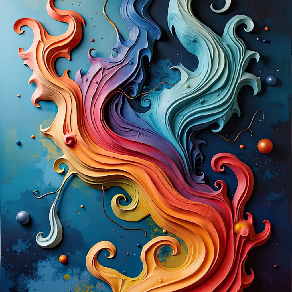 Flowing Rainbow Abstract Canvas Wall Art