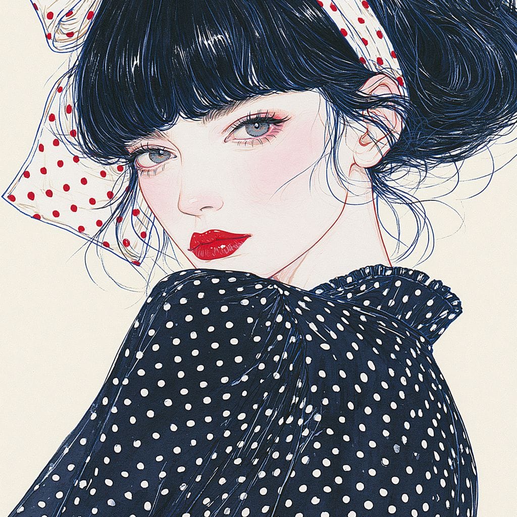 Polka Dot Afternoon Beauty Canvas Wall Art