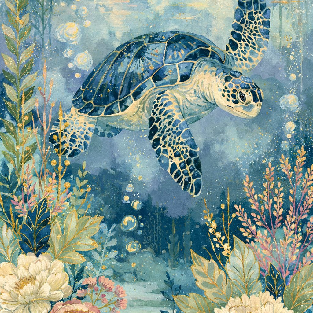 Silent Passage Through The Deep Sea Canvas Wall Art