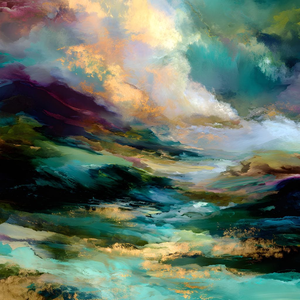 Aurora Tides of Golden Drift Canvas Wall Art
