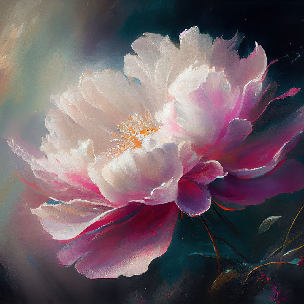 Peonie Flower 3 Canvas Wall Art
