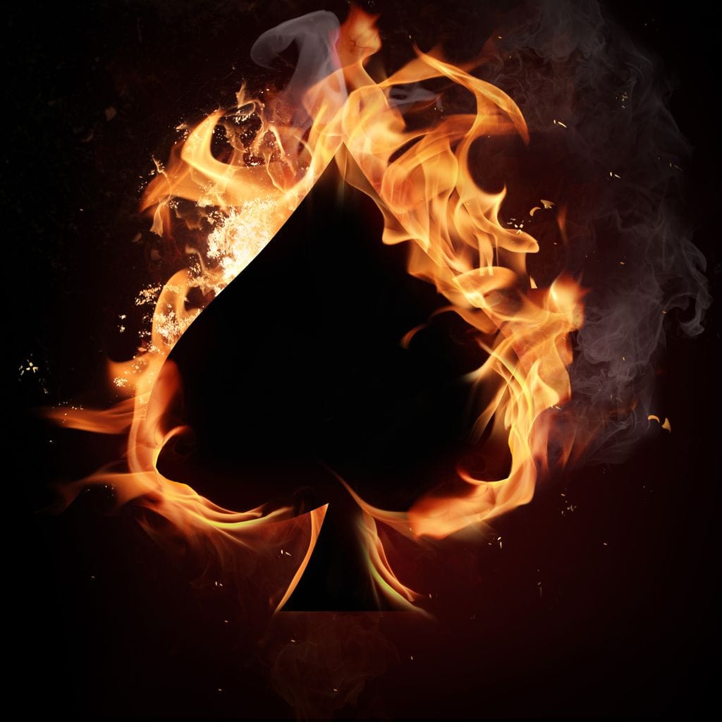 Spade on Fire Canvas Wall Art