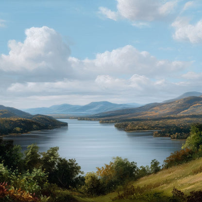 Lakeside Valley Vista Sky Canvas Wall Art