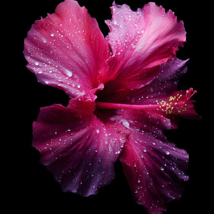 Rainkissed Pink Hibiscus Petals Canvas Wall Art