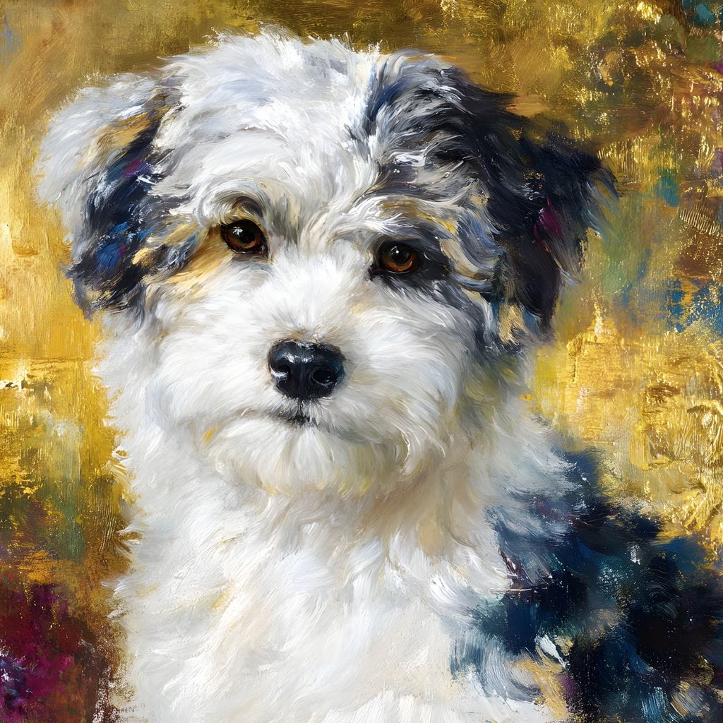 Golden Garden Puppy Canvas Wall Art