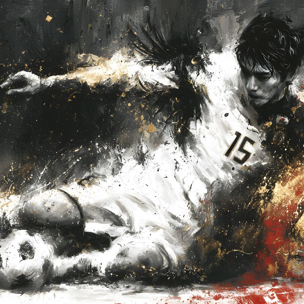 Momentum Of The Striker Canvas Wall Art