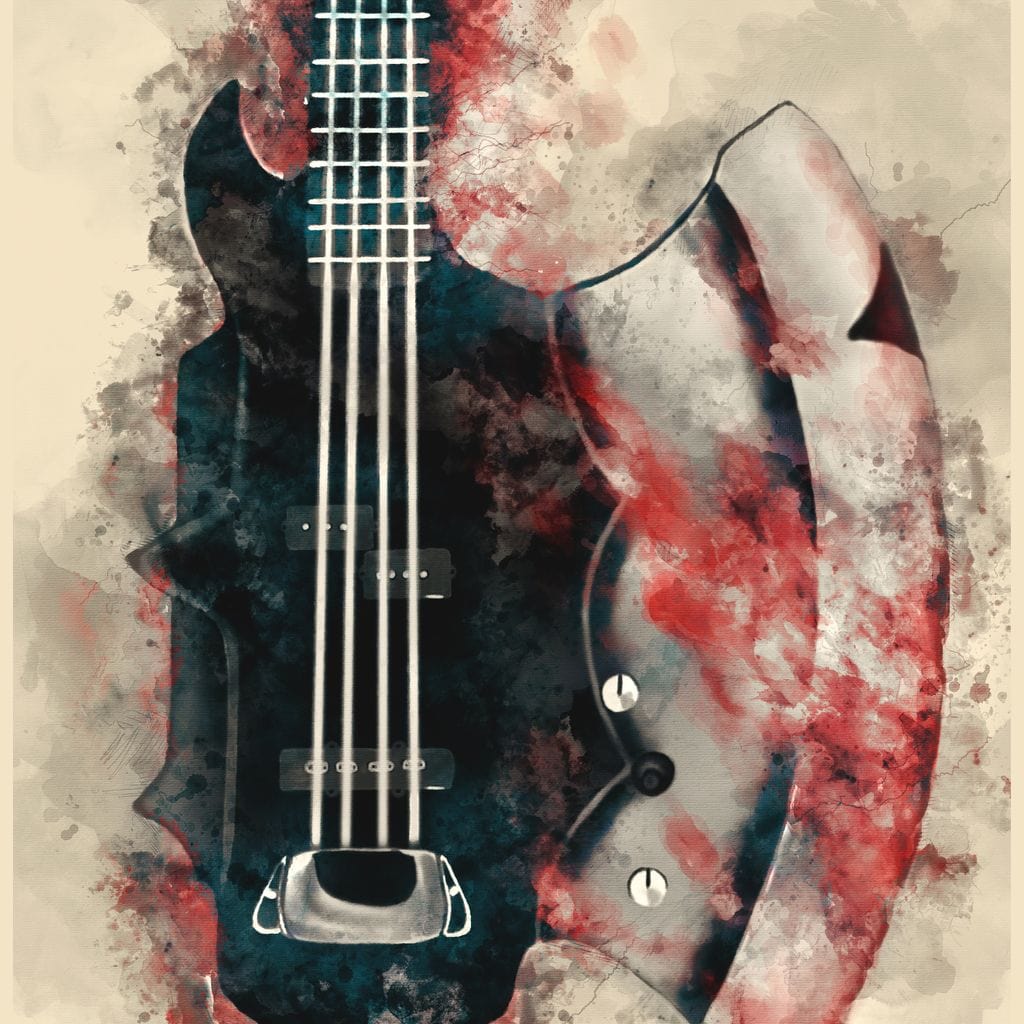 The Demon's Axe Bass Guitar Canvas Wall Art