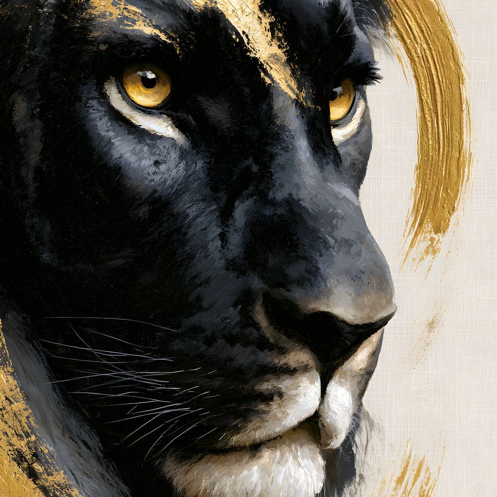 Gilded Monarch of the Shadow Realm Canvas Wall Art
