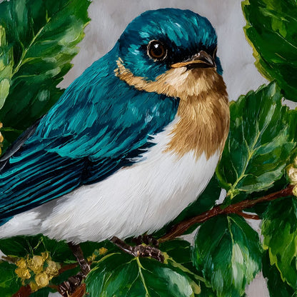 Emerald Wings Nature's Bird Canvas Wall Art