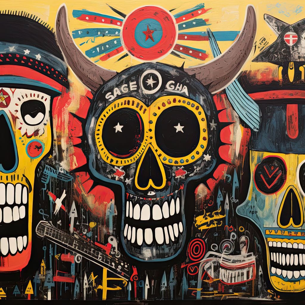 Vibrant Tribal Spirit Montage Canvas Wall Art