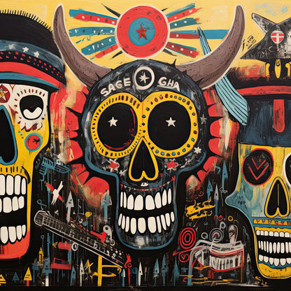Vibrant Tribal Spirit Montage Canvas Wall Art