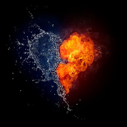 Fire and Water Love Canvas Wall Art