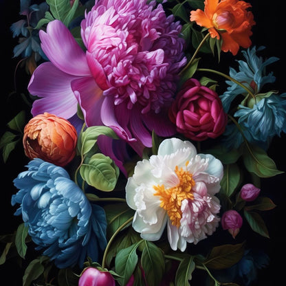 Colorful Flowers Canvas Wall Art